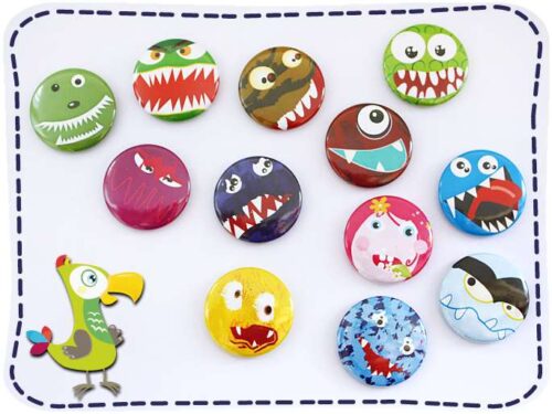 KakaduKid 12 Monster Buttons